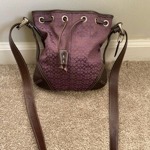 Purple Coach Logo Purse